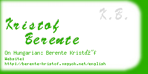 kristof berente business card